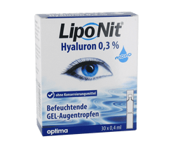 Lipo Nit Augentropfen GEL mono (30x0,4ml Ampullen) mit 3mg/ml Hyaluron