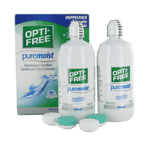 OPTI-FREE puremoist (2x300ml+2 flache Behälter) DOPPELPACK