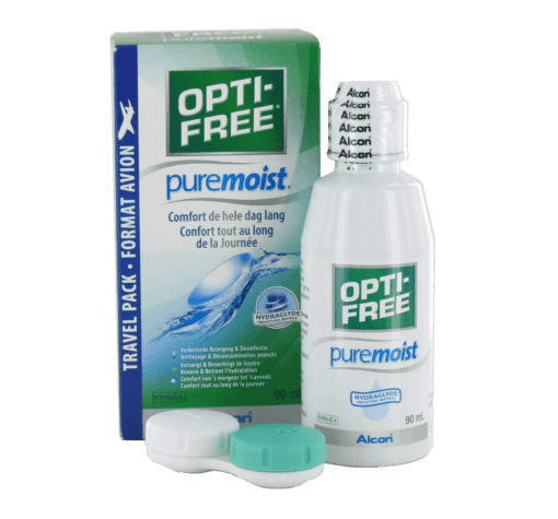OPTI-FREE puremoist Reisepack (1x90ml+1 flacher Behälter)