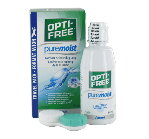 OPTI-FREE puremoist Reisepack (1x90ml+1 flacher Behälter)