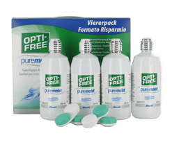 OPTI-FREE puremoist (4x300ml+4 flache Behälter) Viererpack
