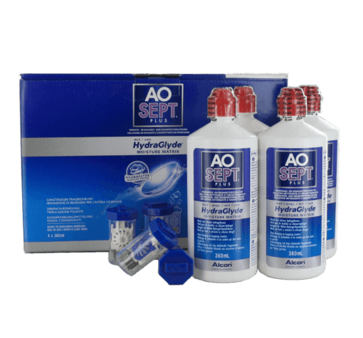 AOSEPT Plus mit HydraGlyde Systempack (4x360ml+4 Behälter)