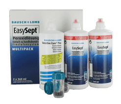 EasySept Multipack (2x360ml+1x355ml Sensitive Eyes+2 Behälter)